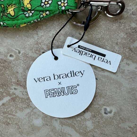 VERA BRADLEY PEANUTS WIDE WRISTLET STRAP KEYRING:NWT  SNOOPY'S MEADOW - Picture 7 of 13